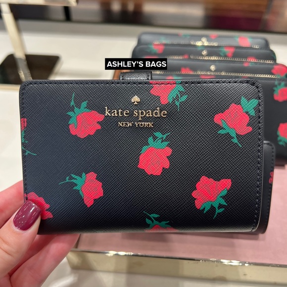 kate spade Handbags - Disney x Kate Spade Beauty And The Beast Ditsy Ross Medium Compact Bifold Wallet